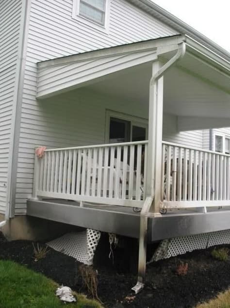 Deck damage caused by a mulch fire.